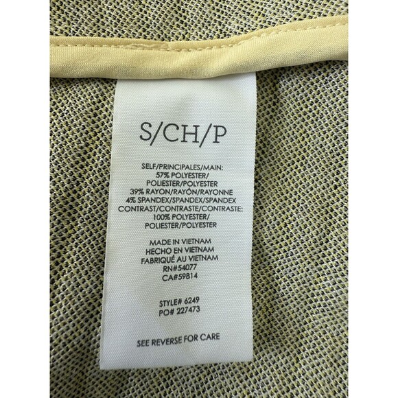 Cabi Hobnob Topper Coat Size S Yellow Black Daffodil Print Double Breasted #6249 - Picture 13 of 15